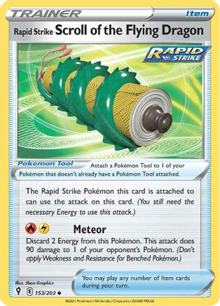 Rapid Strike Scroll of the Flying Dragon (153) [SWSH07: Evolving Skies] - Deck Out Gaming