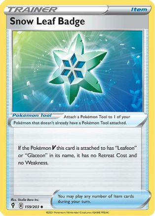 Snow Leaf Badge (159) [SWSH07: Evolving Skies] - Deck Out Gaming