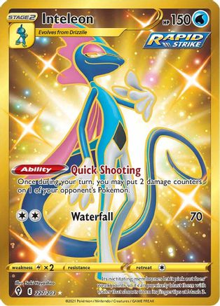 Inteleon (Secret) (227) [SWSH07: Evolving Skies] Holofoil - Deck Out Gaming