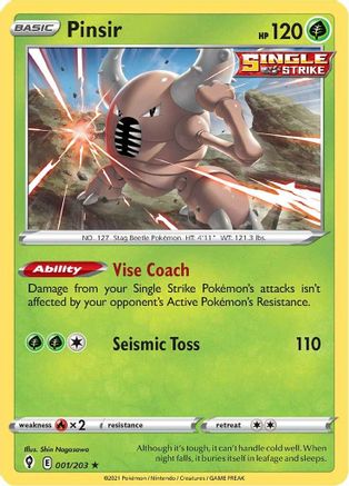 Pinsir (1) [SWSH07: Evolving Skies] Reverse Holofoil - Deck Out Gaming