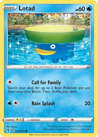 Lotad (32) [SWSH07: Evolving Skies] Reverse Holofoil - Deck Out Gaming