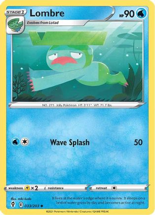 Lombre (33) [SWSH07: Evolving Skies] Reverse Holofoil - Deck Out Gaming