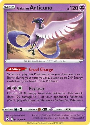 Galarian Articuno (63) [SWSH07: Evolving Skies] Holofoil - Deck Out Gaming