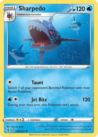 Sharpedo (36) [SWSH07: Evolving Skies] - Deck Out Gaming