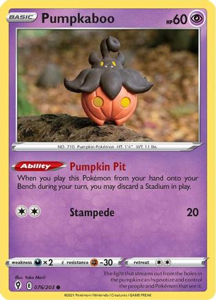 Pumpkaboo (76) [SWSH07: Evolving Skies] Reverse Holofoil - Deck Out Gaming