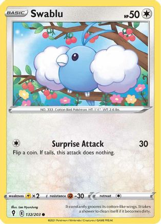 Swablu (132) [SWSH07: Evolving Skies] Reverse Holofoil - Deck Out Gaming