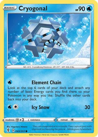 Cryogonal (43) [SWSH07: Evolving Skies] Reverse Holofoil - Deck Out Gaming