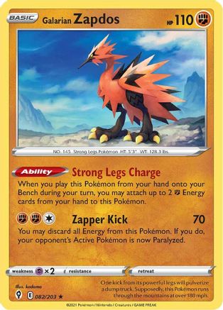 Galarian Zapdos (82) [SWSH07: Evolving Skies] Holofoil - Deck Out Gaming