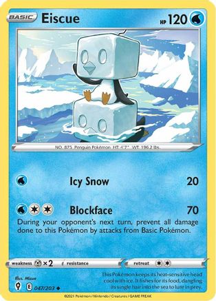 Eiscue (47) [SWSH07: Evolving Skies] Reverse Holofoil - Deck Out Gaming