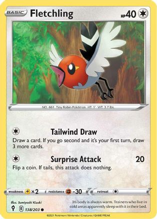Fletchling (138) [SWSH07: Evolving Skies] - Deck Out Gaming