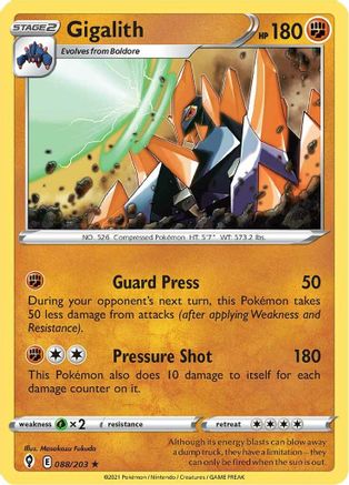 Gigalith (88) [SWSH07: Evolving Skies] - Deck Out Gaming