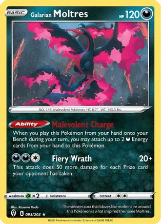 Galarian Moltres (93) [SWSH07: Evolving Skies] Reverse Holofoil - Deck Out Gaming