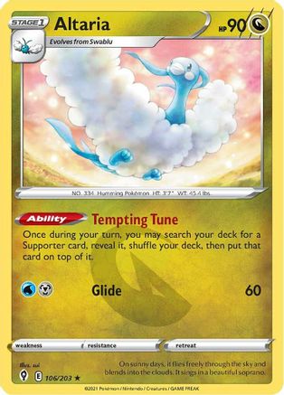 Altaria (106) [SWSH07: Evolving Skies] Reverse Holofoil - Deck Out Gaming