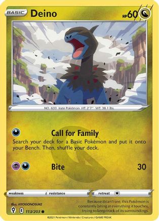 Deino (113) [SWSH07: Evolving Skies] Reverse Holofoil - Deck Out Gaming