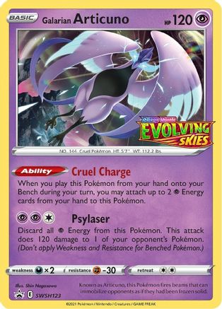 Galarian Articuno - SWSH123 (Prerelease) (SWSH123) [SWSH: Sword & Shield Promo Cards] Holofoil - Deck Out Gaming