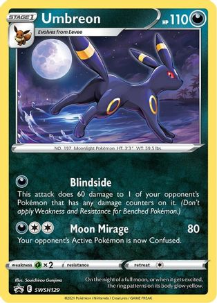Umbreon - SWSH129 (SWSH129) [SWSH: Sword & Shield Promo Cards] Holofoil - Deck Out Gaming