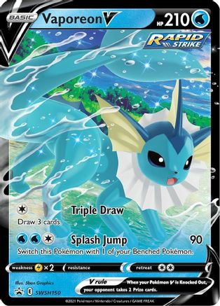 Vaporeon V - SWSH150 (SWSH150) [SWSH: Sword & Shield Promo Cards] Holofoil - Deck Out Gaming