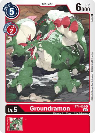 Groundramon - BT1-020 (Alternate Art) (BT1-020) [Starter Deck 07: Gallantmon] - Deck Out Gaming