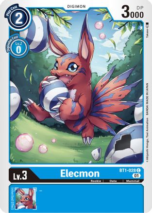 Elecmon - BT1-028 (Alternate Art) (BT1-028) [Starter Deck 08: Ulforce Veedramon] - Deck Out Gaming