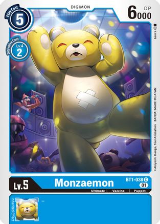 Monzaemon - BT1-038 (Alternate Art) (BT1-038) [Starter Deck 08: Ulforce Veedramon] - Deck Out Gaming