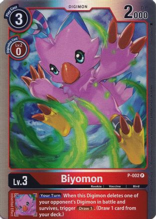 Biyomon - P-002 (Rainbow Foil) (P-002) [Digimon Promotion Cards] Foil - Deck Out Gaming