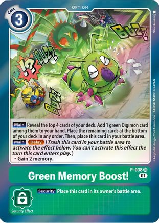 Green Memory Boost! (P-038) [Digimon Promotion Cards] Foil - Deck Out Gaming