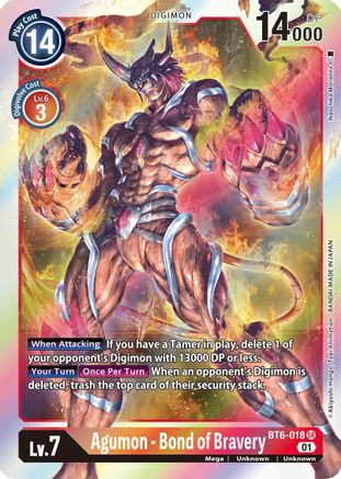 Agumon - Bond of Bravery (BT6-018) [Double Diamond] Foil - Deck Out Gaming