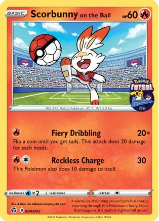 Scorbunny on the Ball - 004/005 (Pokemon Futsal) (4) [Miscellaneous Cards & Products] - Deck Out Gaming