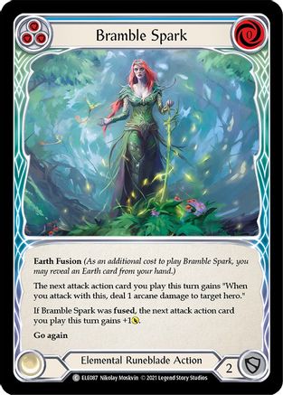 Bramble Spark (Blue) (ELE087) [Tales of Aria] 1st Edition Rainbow Foil - Deck Out Gaming