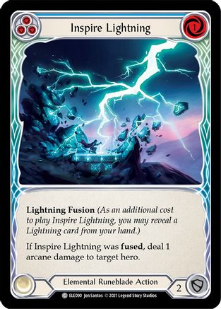 Inspire Lightning (Blue) (ELE090) [Tales of Aria] 1st Edition Rainbow Foil - Deck Out Gaming