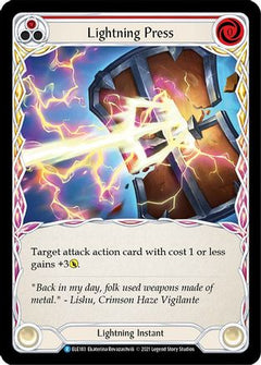 Lightning Press (Red) (ELE183) [Tales of Aria] 1st Edition Rainbow Foil - Deck Out Gaming