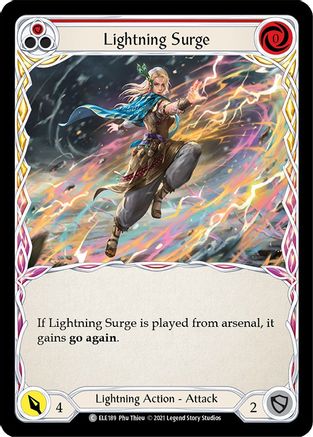 Lightning Surge (Red) (ELE189) [Tales of Aria] Unlimited Edition Rainbow Foil - Deck Out Gaming