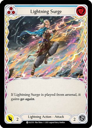 Lightning Surge (Blue) (ELE191) [Tales of Aria] Unlimited Edition Rainbow Foil - Deck Out Gaming