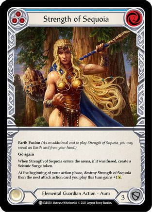 Strength of Sequoia (Blue) (ELE030) [Tales of Aria] Unlimited Edition Rainbow Foil - Deck Out Gaming