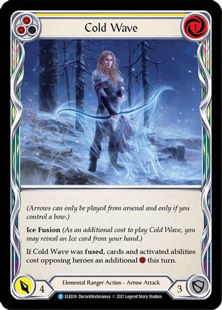 Cold Wave (Yellow) (ELE039) [Tales of Aria] 1st Edition Rainbow Foil - Deck Out Gaming