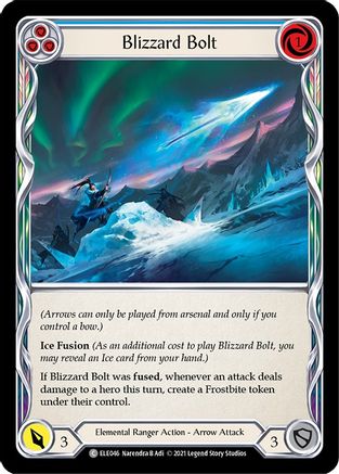 Blizzard Bolt (Blue) (ELE046) [Tales of Aria] 1st Edition Rainbow Foil - Deck Out Gaming