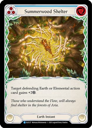 Summerwood Shelter (Blue) (ELE127) [Tales of Aria] 1st Edition Rainbow Foil - Deck Out Gaming