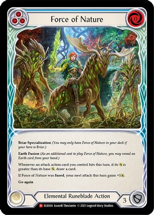 Force of Nature (ELE066) [Tales of Aria] 1st Edition Rainbow Foil - Deck Out Gaming
