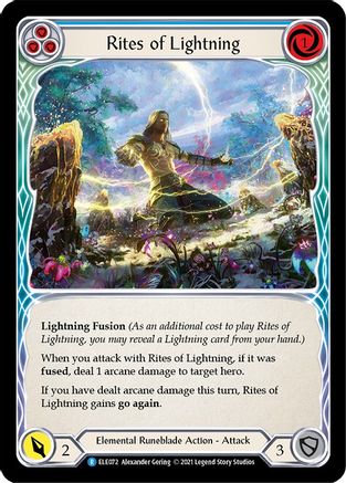 Rites of Lightning (Blue) (ELE072) [Tales of Aria] 1st Edition Rainbow Foil - Deck Out Gaming