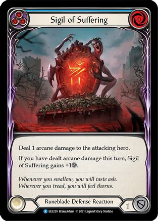 Sigil of Suffering (Blue) (ELE229) [Tales of Aria] 1st Edition Rainbow Foil - Deck Out Gaming