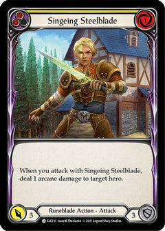 Singeing Steelblade (Yellow) (ELE231) [Tales of Aria] Unlimited Edition Rainbow Foil - Deck Out Gaming