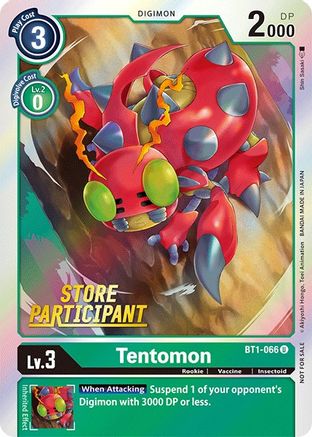 Tentomon - BT1-066 (Store Participant) (BT1-066) [Release Special Booster] Foil - Deck Out Gaming