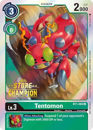 Tentomon - BT1-066 (Store Champion) (BT1-066) [Release Special Booster] Foil - Deck Out Gaming