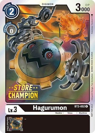 Hagurumon - BT2-052 (Store Champion) (BT2-052) [Release Special Booster] Foil - Deck Out Gaming