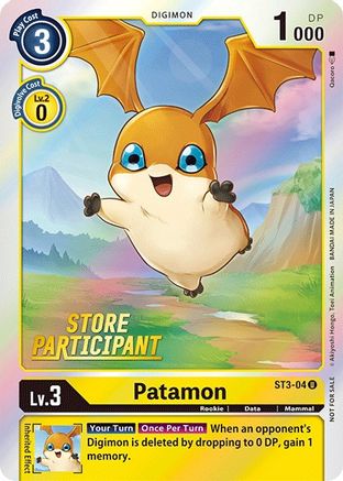 Patamon - ST3-04 (Store Participant) (ST3-04) [Starter Deck 03: Heaven's Yellow] Foil - Deck Out Gaming