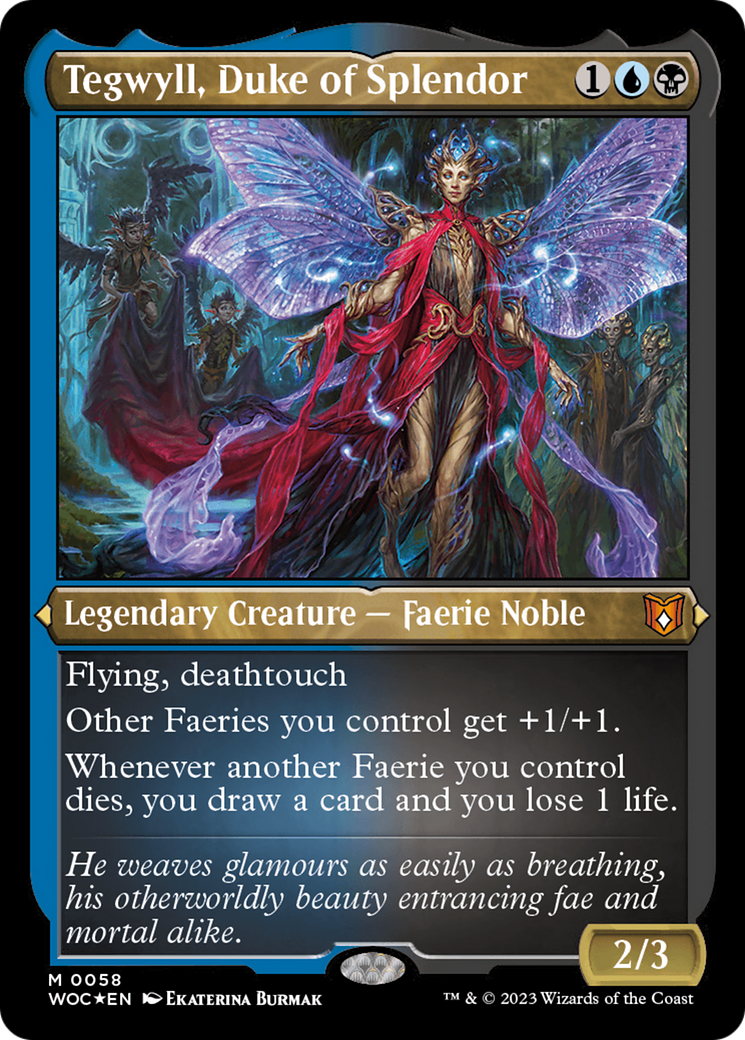 Tegwyll, Duke of Splendor (Display Commander) - Thick Stock (58) [Wilds of Eldraine Commander] foil - Deck Out Gaming
