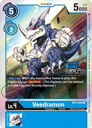 Veedramon (DC-1 Grand Prix) (BT2-026) [Release Special Booster] Foil - Deck Out Gaming