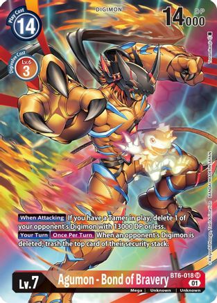 Agumon - Bond of Bravery (Alternate Art) (BT6-018) [Double Diamond] Foil - Deck Out Gaming