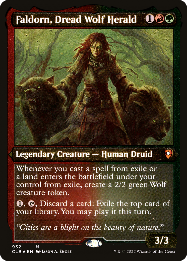 Faldorn, Dread Wolf Herald (932) [Commander Legends: Battle for Baldur's Gate] etched - Deck Out Gaming