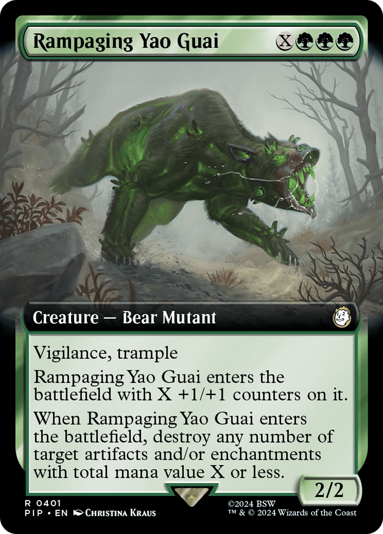 Rampaging Yao Guai (Extended Art) (401) [Fallout] foil - Deck Out Gaming